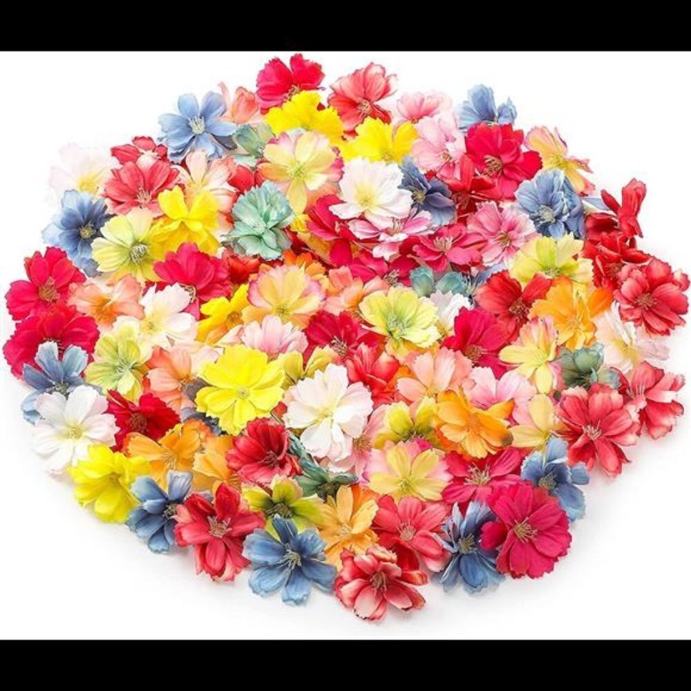 Silk Plum Blossom Flower Heads 100 Pieces 1.8 Inch